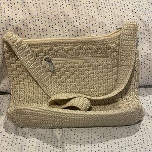 The SAK Elegant Cream Crochet Shoulder Bag. Cloud Dancer.